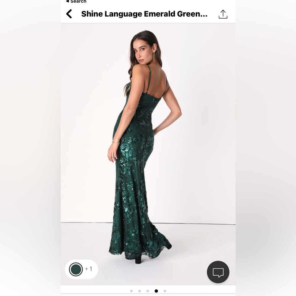Lulus green sequin formal gown.